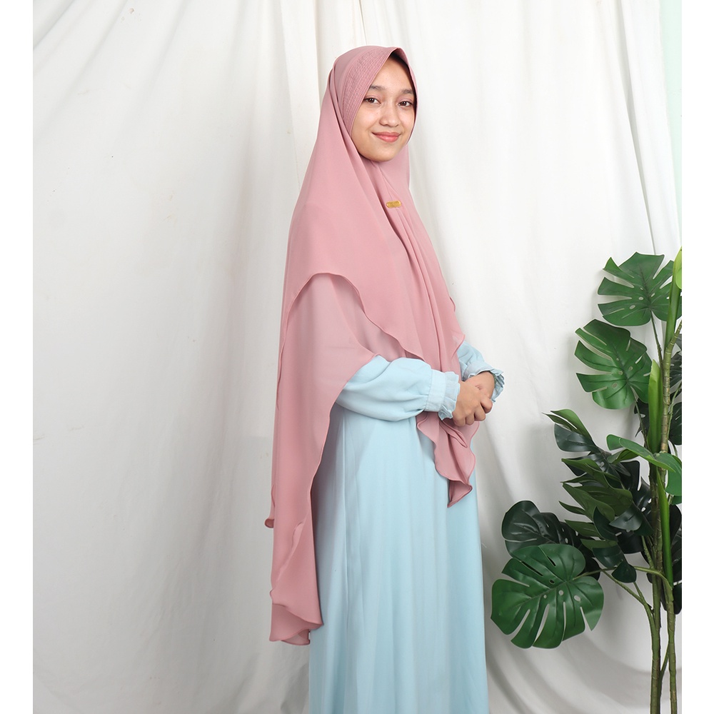 VULANA - Khimar Syari Jumbo 2 Layer Kerudung Jumbo, Jilbab Khimar