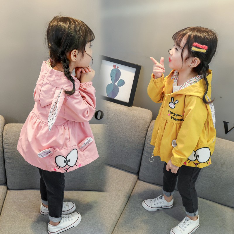 CHUBBI 2 Jaket Anak Bayi Perempuan Import Telinga Kelinci Panjang