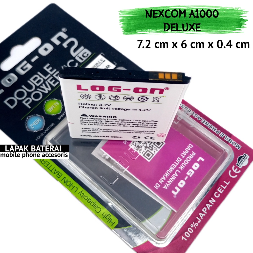 LOG - ON Baterai Nexcom A1000 Deluxe Double IC Protection Battery Batre