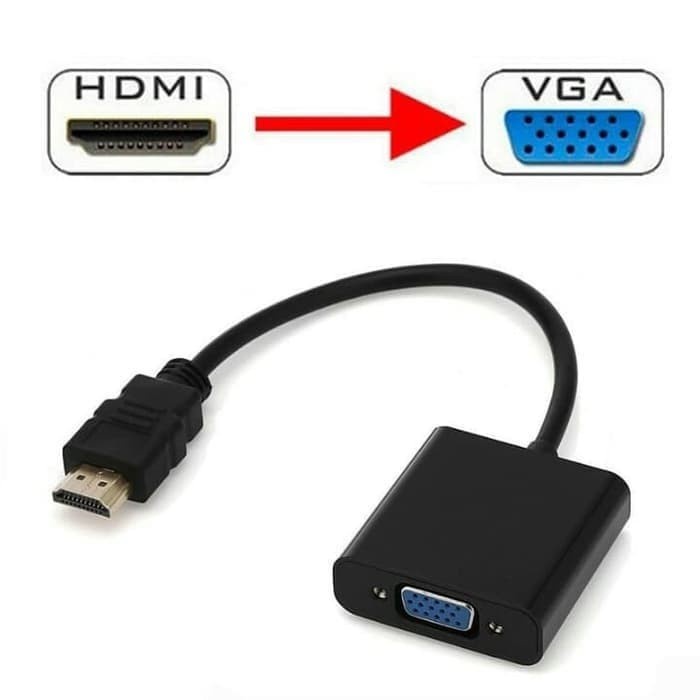 Kabel Converter HDM1 to VGA Adapter No Audio / Plus Audio HDmi