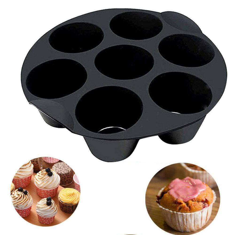 【 ELEGANT 】 Air fryer Cetakan Aman Hitam Silikon Kue DIY Baking Aksesoris Bakeware