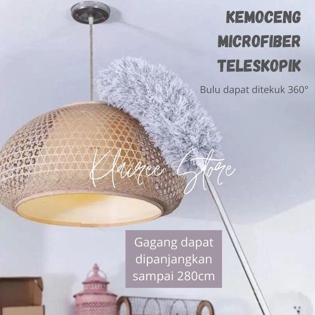 KEMOCENG MICROFIBER TELESKOPIK PEMBERSIH DEBU BISA TEKUK PANJANG SAMPAI 280CM FLEXIBLE