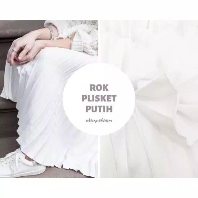 Rok Plisket Warna Putih Hyget Premium