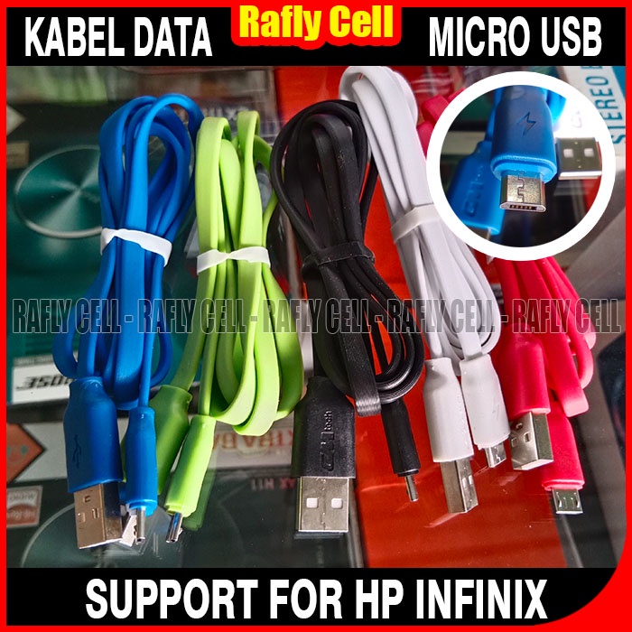 Kabel Data Charger Micro USB Untuk HP INFINIX HOT 12i 11 10 9 8 7 10S PLAY SMART 3 4 5 6 HD NFC PRO RAM 2 3 4 6 8 GB 4G 5G INFINIK Cable Carger Casan Cas Ces Biasa Panjang 1 Meter