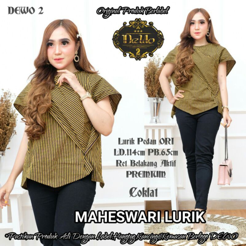 blus maheswari tenun  lurik