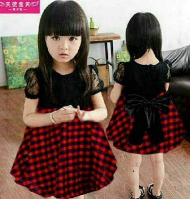 VD NEW Dress Shan2 polka Kids / Dress anak kekinian (3 warna)