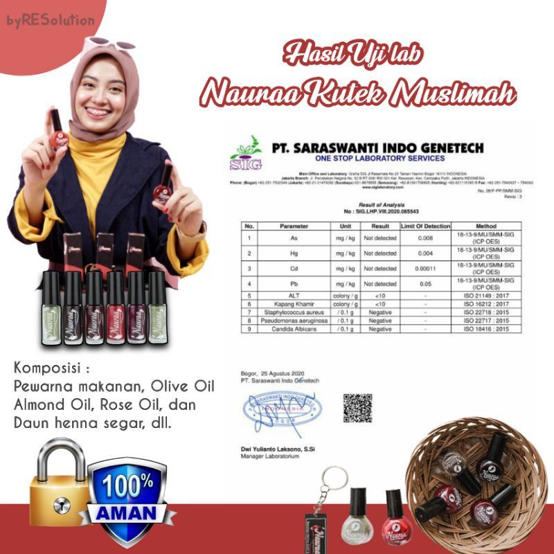 Henna Kuku - Kutek Henna Nauraa Halal Sah Sholat 5ml