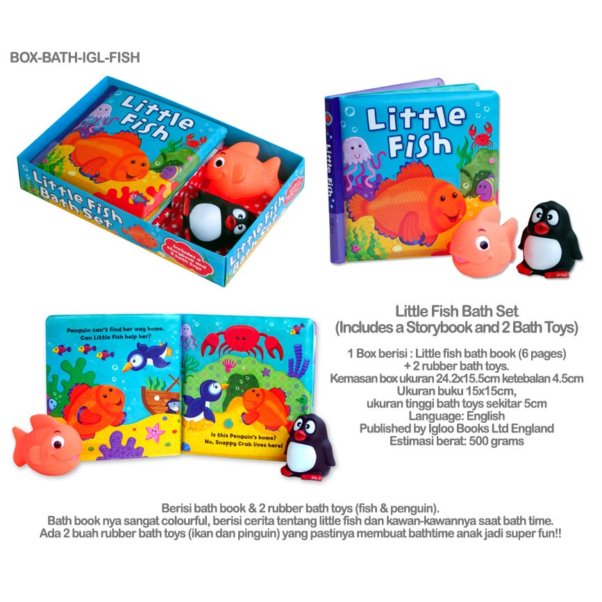 Jual Little Fish Bath Set (Includes a Storybook and 2 Bath Toys