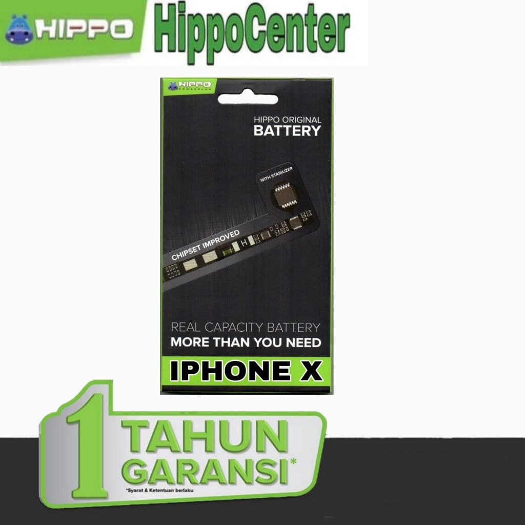 BATRE BATTERY Hippo Baterai iPhone X baterai hippo iPhoneX Hippo ORIGINAL GARANSI RESMI 1 TAHUN