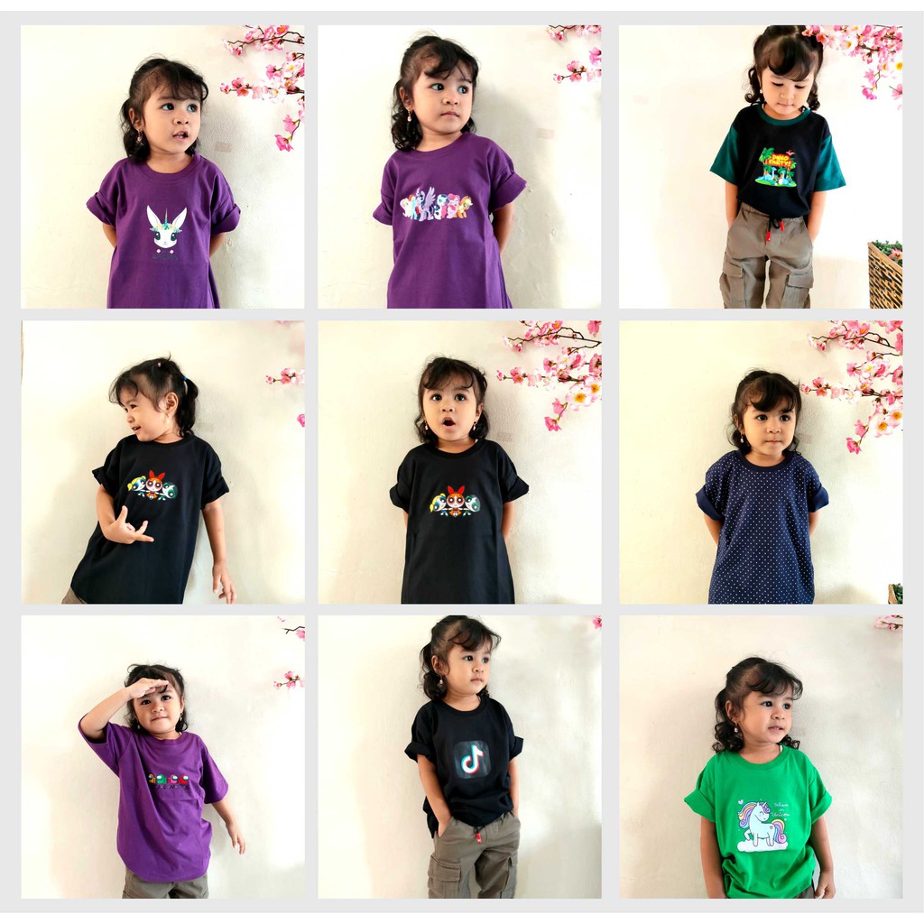 DBZA3 KAOS ANAK LAKI LAKI PEREMPUAN OVER SIZE LENGAN PENDEK BAHAN KATUN NYAMAN TERBARU ORIGINAL