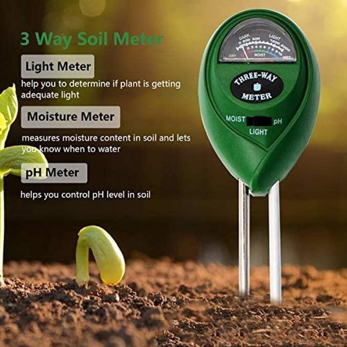 Alat Ukur Tanah 3 Way In 1 Soil Meter Moist Sunlight Ph Moisture Analyzer