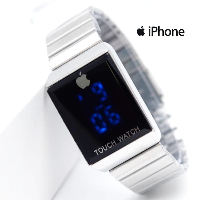 Jam Tangan Pria / Wanita iphone LED SK998 Rantai Silver