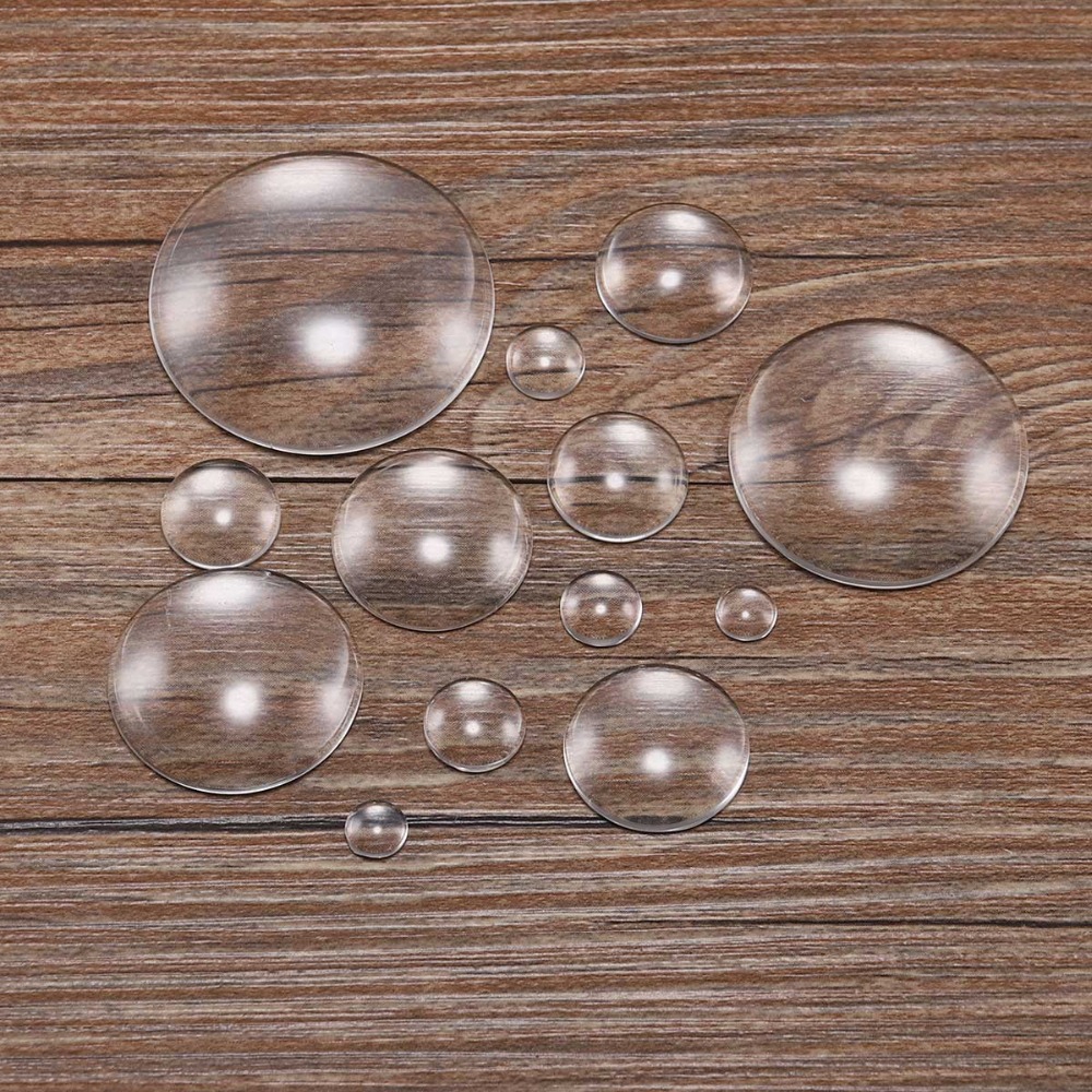 50pcs/bag 8 10 12 14 16 18 20 25 30 mm Round Flat Back Clear Glass Cabochon Transparent Cabochon For Diy Jewelry Making Supplies