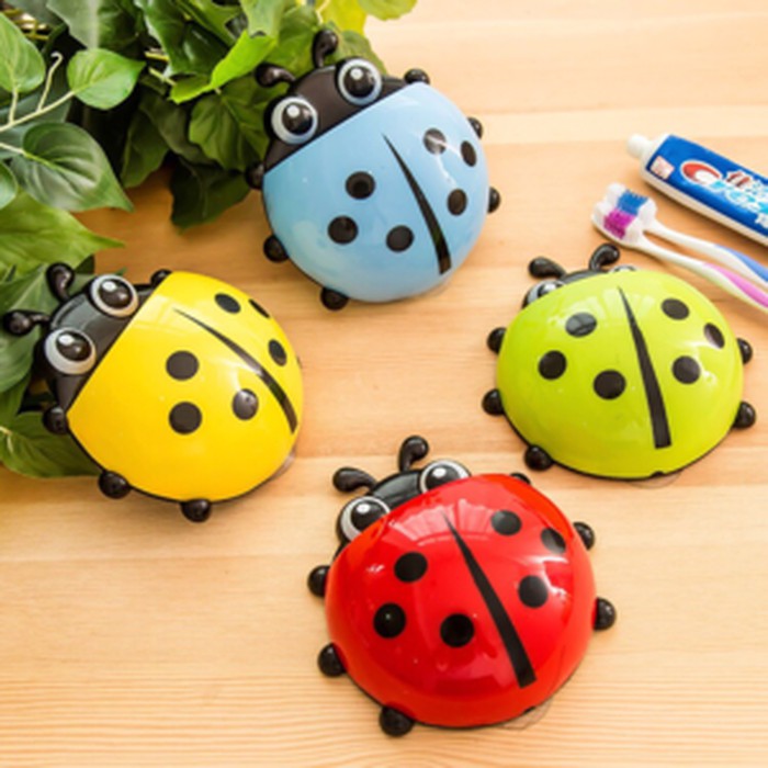 ⭐ Jendela Kosmetik ⭐ Ladybug Tooth Brush / Tempat Sikat Gigi Kumbang / Lady Bug / Tempat Odol