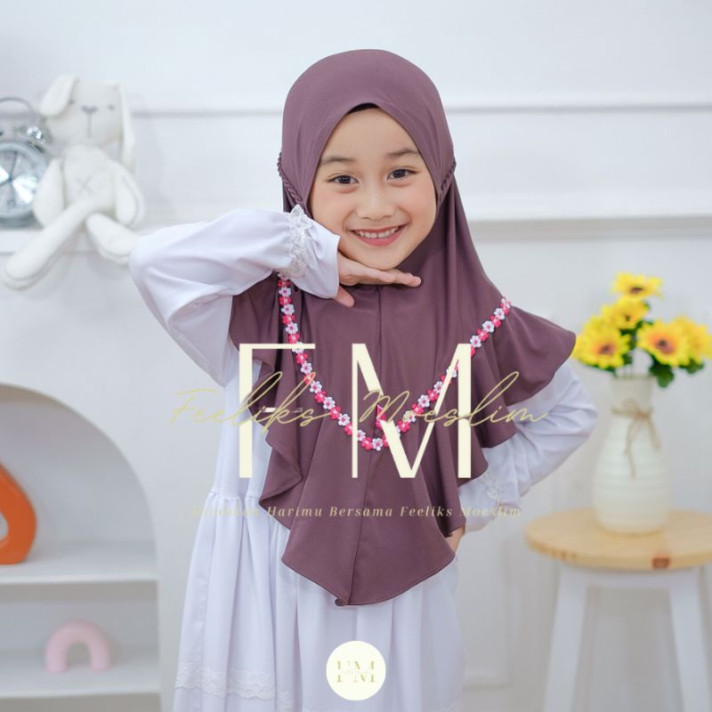 Hijab Anak TK Raisha Tali Kepang 4-8 Tahun ORIGINAL VIQAST