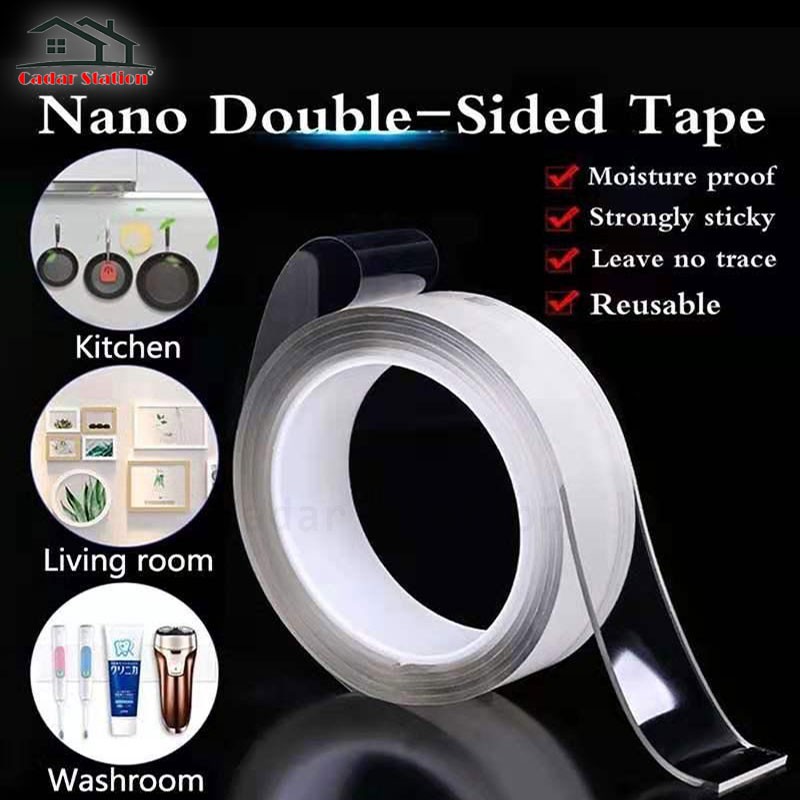 Multifunctional Strongly Sticky Double-Sided Adhesive Nano Tape Traceless Washable Removable Tapes Indoor Outdoor Gel