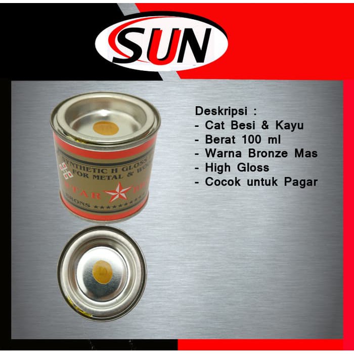 

Cat Minyak besi Kayu Kaleng Kecil Bronze Mas Emas Gold 100 ml