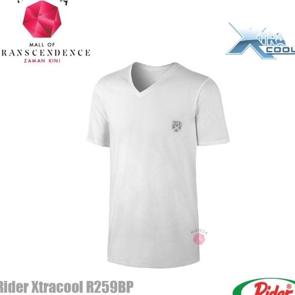 Kaos Dalam Xtracool Pria T-Shirt - V-Neck - RIDER R259BP BW - 1 pc