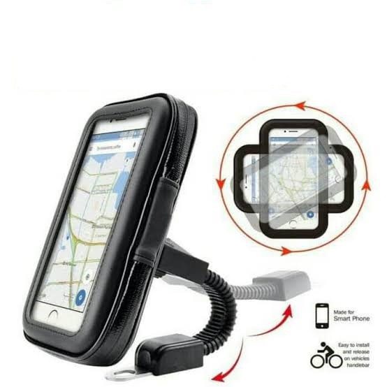 Holder Motor Waterproof HP / Holder Anti Air Ukuran 5,5 / 6,3 inch / GPS Mobile Holder
