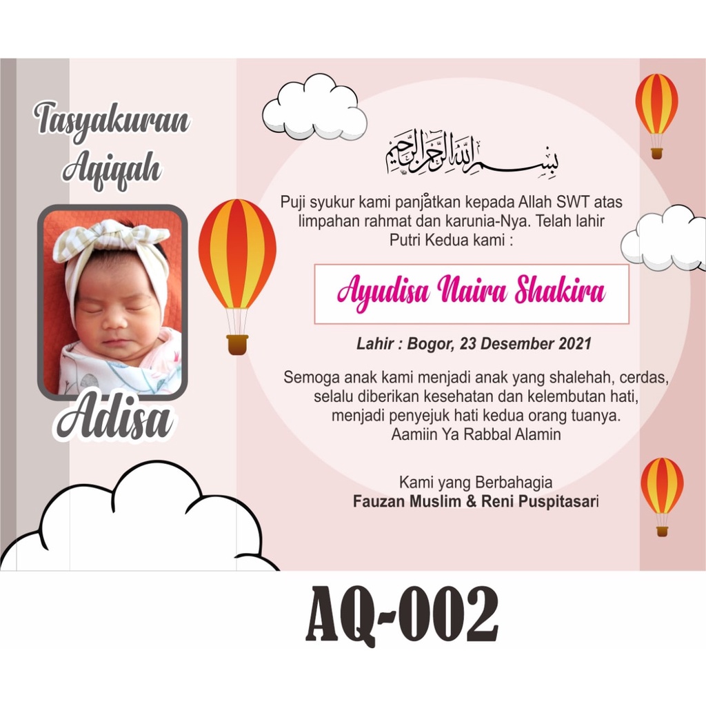 KARTU / STIKER AQIQAH