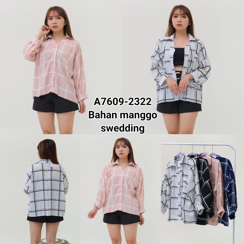 Kemeja panjang/kemeja lengan panjang/Atasan kemeja/Kemeja kotak-kotak/baju grosir tanah abang