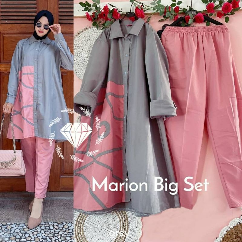 PCS SET MARION SETELAN ATASAN TUNIK DAN CELANA MOSCREPE BUSUI 3 UKURAN L XL XXL MS ADA VIDEO REVIEW ASLI PRODUK