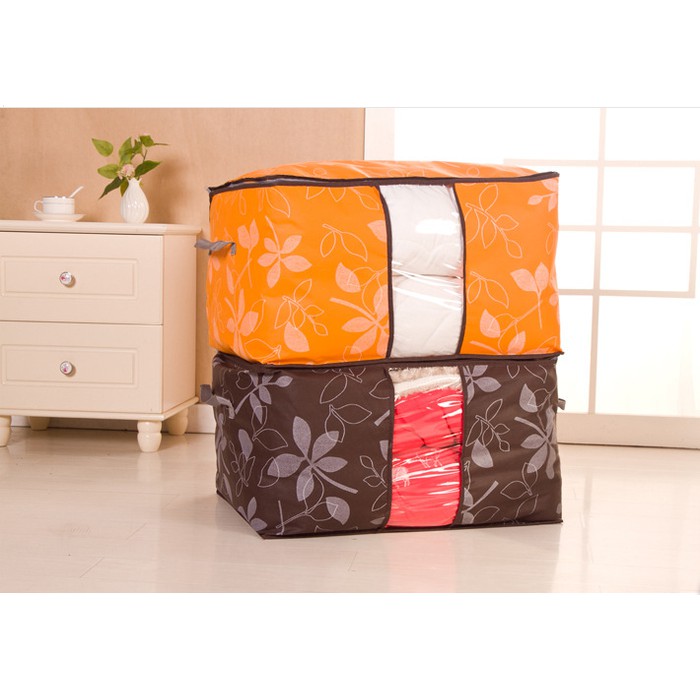 Igrosir Storage bag flower Tas jumbo Box tempat Pakaian baju laundry Bed cover Selimut Serbaguna