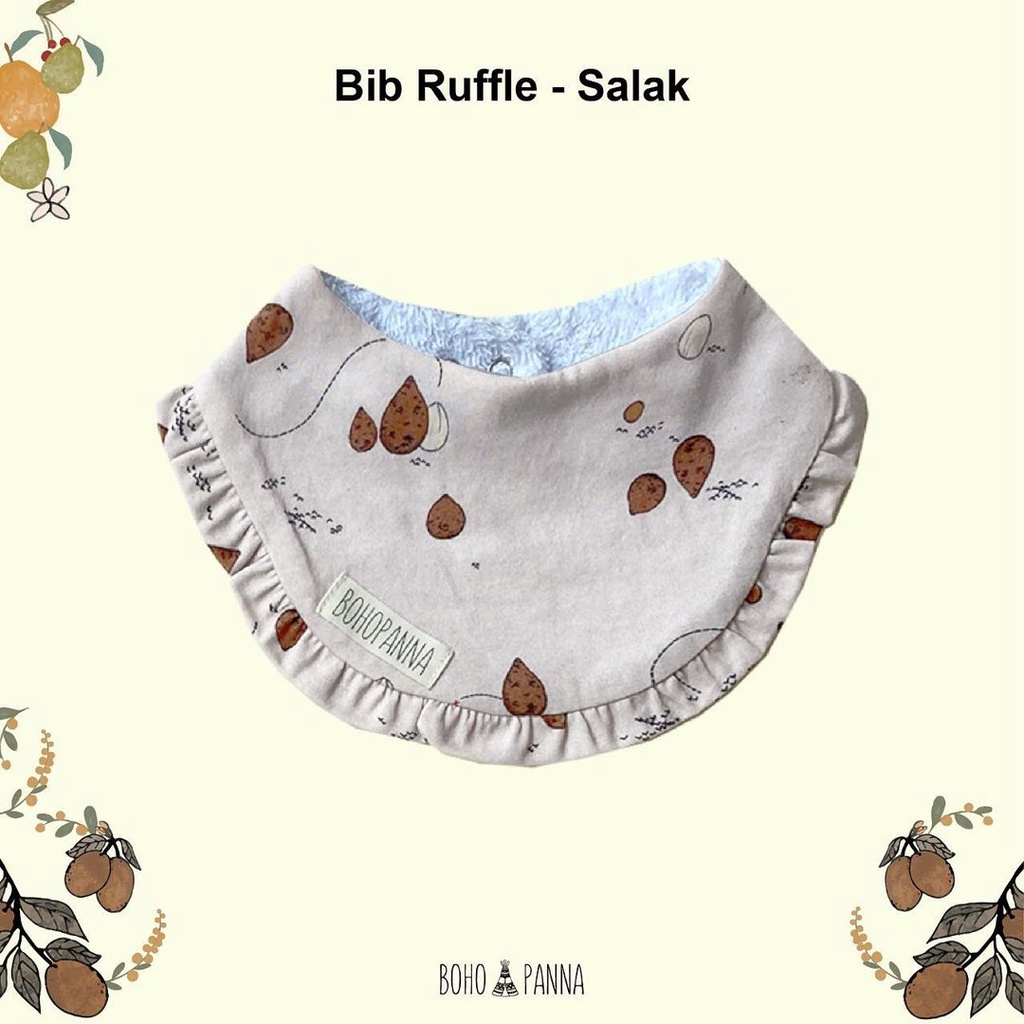 BOHOPANNA Bib Ruffle Print Slabber Celemek Bayi Motif