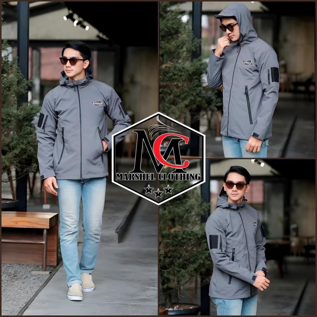 RCL - JAKET HODDIE AUTDOR TASLAN PRIA PRODUK LOKAL WATER PROF/COWOK/MURAH/ORIGINAL/SWITER/MERAH/BIRU