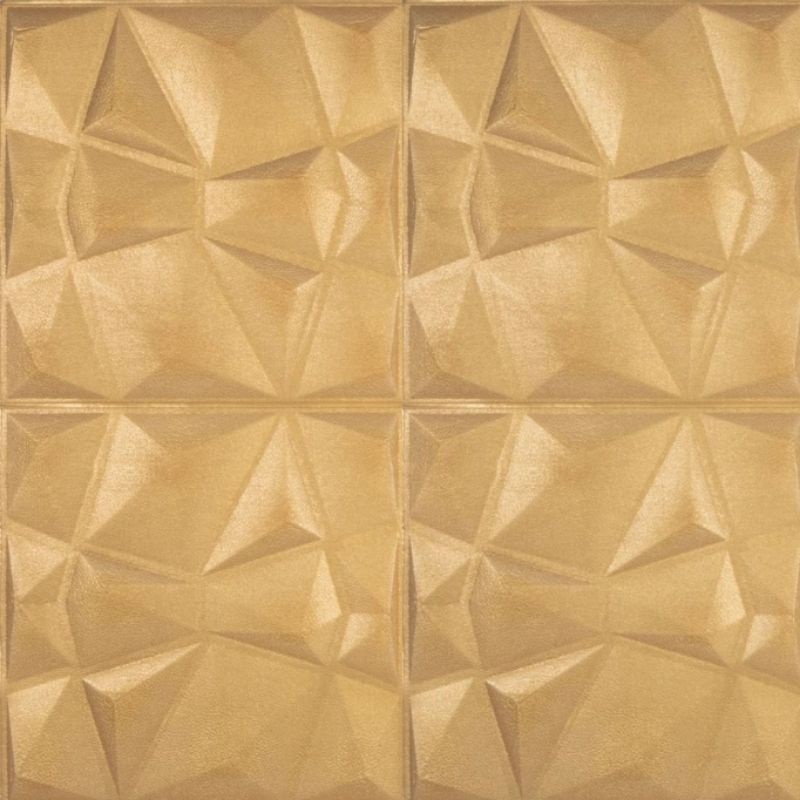 WALLPAPER FOAM 3D STICKER DIAMOND 70CMX70CM WALLPAPER DINDING-GOLD 8MM