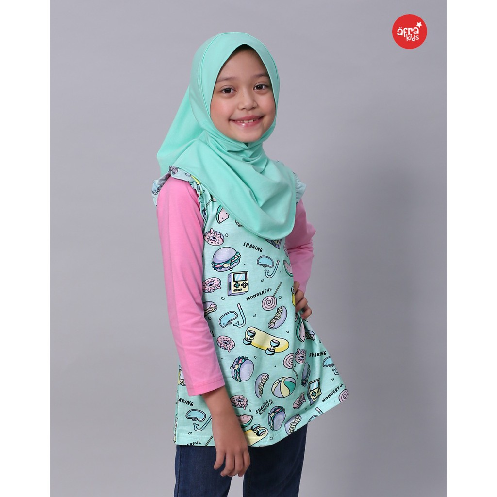 Kaos Tunik Anak Muslim Afrakids AF301 &quot;Sharing Is Wonderful&quot;