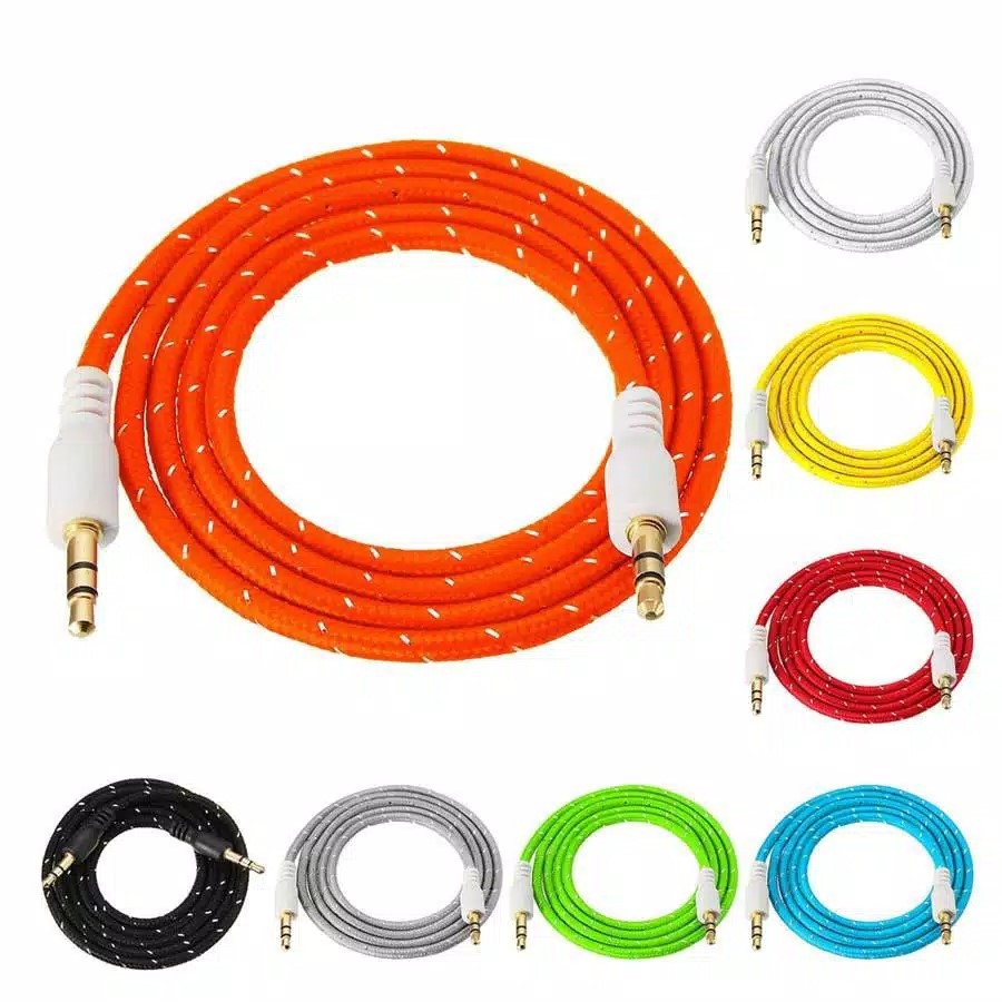 Kabel Aux 1x1/Kabel Jack Audio 3.5mm - Bahan Tali Sepatu Aux 1x1