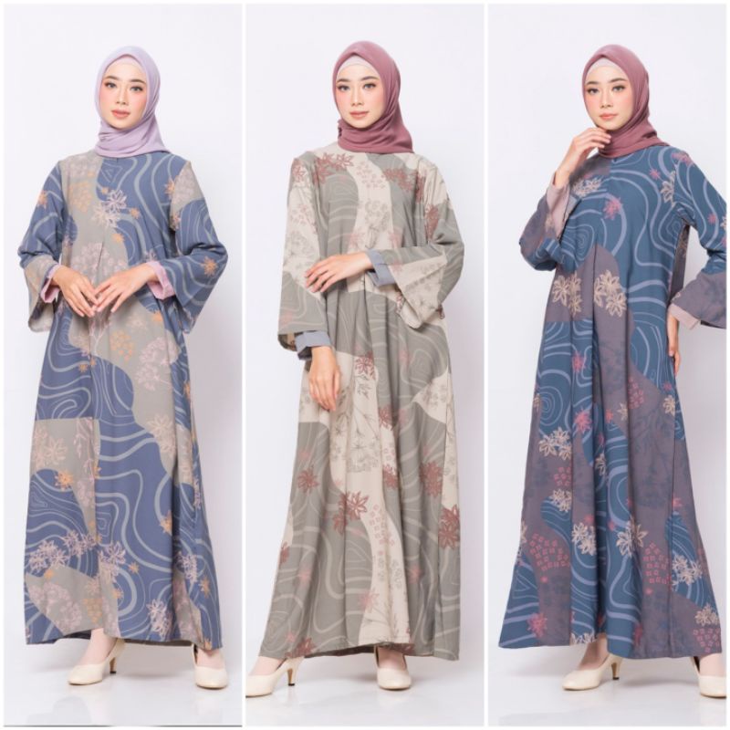 ZM Zaskia Mecca - Luny Navy / CREAM / DARK GREY / Gamis - Jelita Indonesia - Edisi Maluku