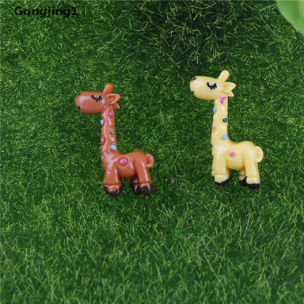 Gongjing1 1pc Miniatur Jerapah Lucu DIY Dekorasi Lanskap Mikro / Taman