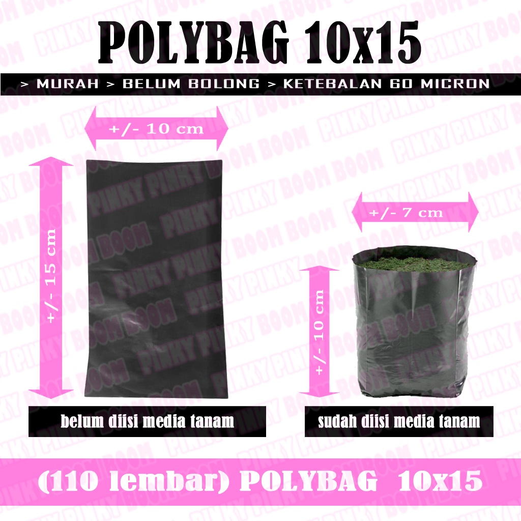 Polybag / Polibag / Polibeg / Polibek / Kantong Tanaman / Plastik Tanaman Lipat dan Tidak Lipat 10x10 10x15 15x20 15x25 20x20 20x30 25x25 30x30 30x40 40x40 50x50 60x60