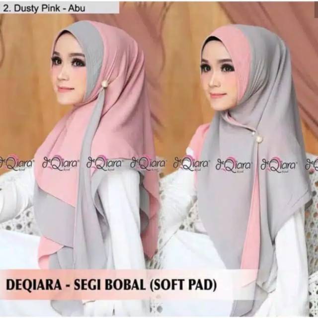 Bobal hijab segitiga bolak balik 2 warna soft pet