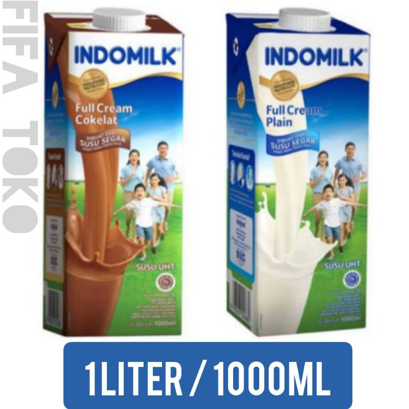 

SUSU UHT Indomilk Full cream coklat dan plain 1liter /1000ml