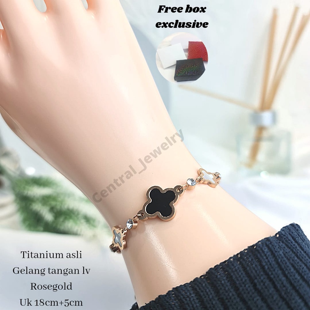 [COD] Gelang tangan wanita lv anti karat free box exclusive/gelang tangan wanita lv import