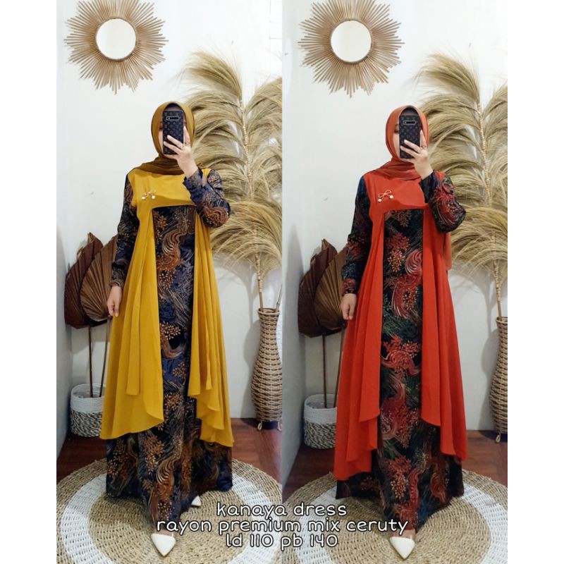 Carissa dress matt rayon premium mix ceruty armani ld 110 pb 140 zipper belakang tali pinggang