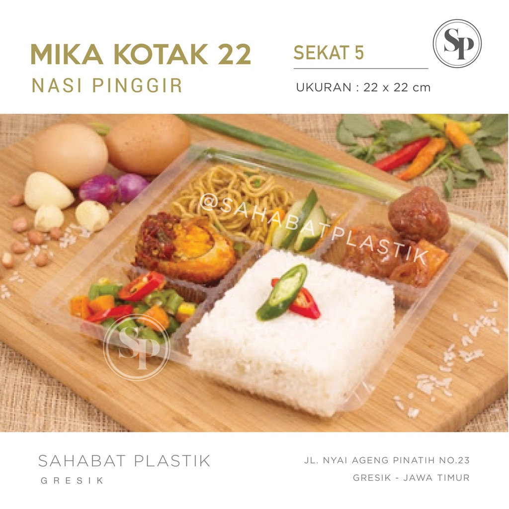 50PCS MIKA NASI KOTAK SEKAT 5 20 CM/ MIKA NASI KOTAK 22 CM /MIKA GX / MIKA SEKAT 5  PERSEGI / MIKA N