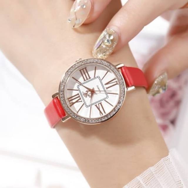 Jam Tangan Wanita JT 8089 original Jims Honey Bahan Kulit Ada sertifikat dan box brand Jimshoney