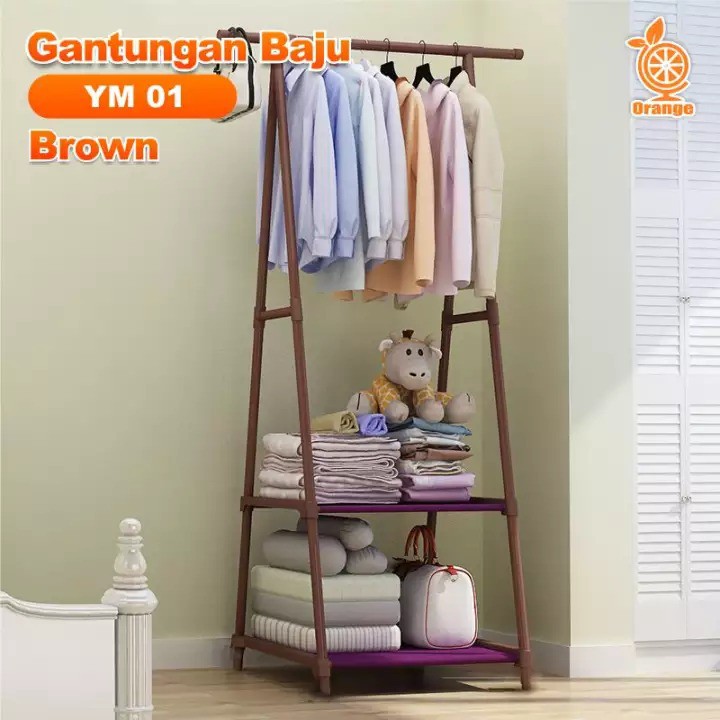 PROMO MURAH Stand Hanger Baju Rak Serbaguna Dengan 4 Roda SQUARE/TRIANGLE LEMARI PAKAIAN