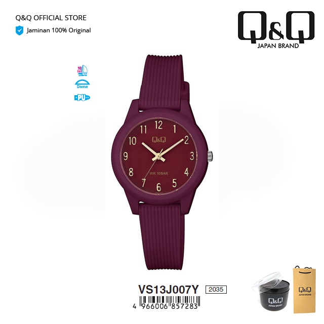 Jam Tangan Wanita Q&Q QnQ QQ Analog Strap Karet  VS13 VS13J Original - Anti Air 10 BAR-0