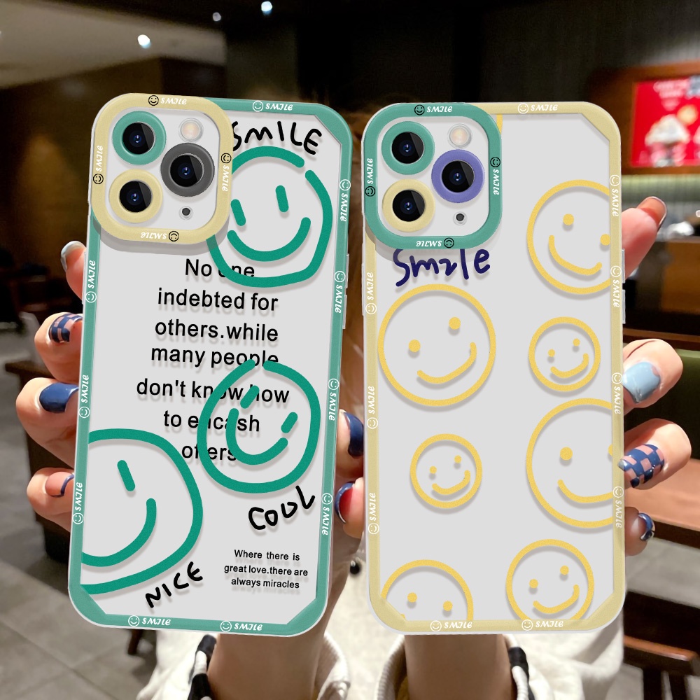 Casing TPU Samsung Galaxy A12 A13 A22 A73 A53 S22 A72 4G / 5G A52 A52S A32 A21S A71 A51 A50 A50S A30S S22 Ultra21 S30 Motif Smiley Feul