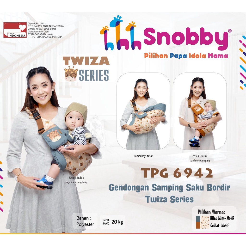 Snobby Gendongan Bayi Samping Cocok u/ Newborn + Saku Bordir Twiza Series - TPG6942