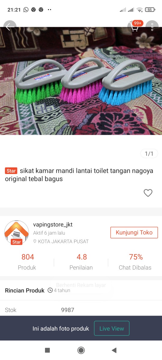 Sikat Kamar Mandi Lantai Toilet Tangan Nagoya Original Tebal Bagus