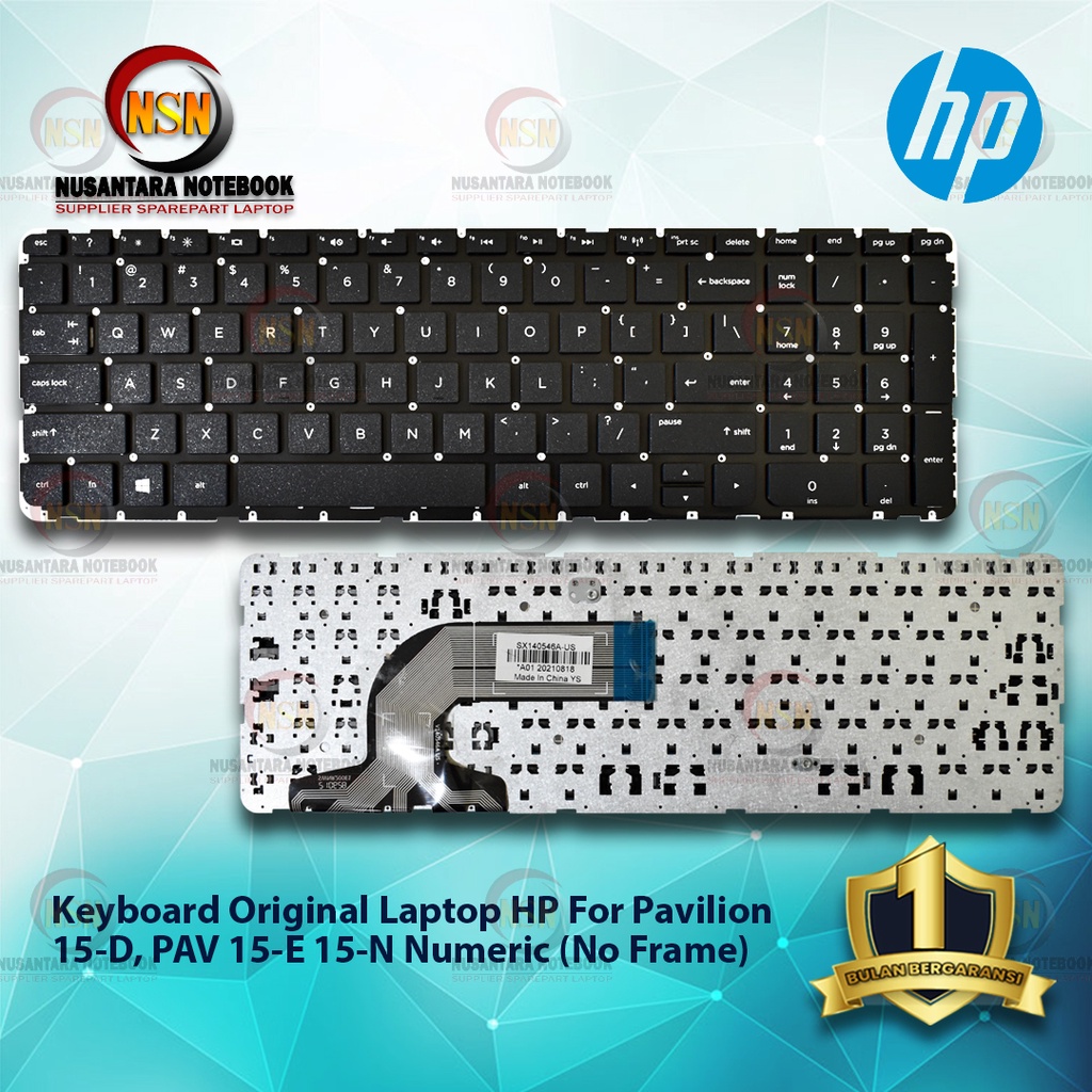 Keyboard Original Laptop HP For PAV 15-D PAV 15-E 15-N No Frame