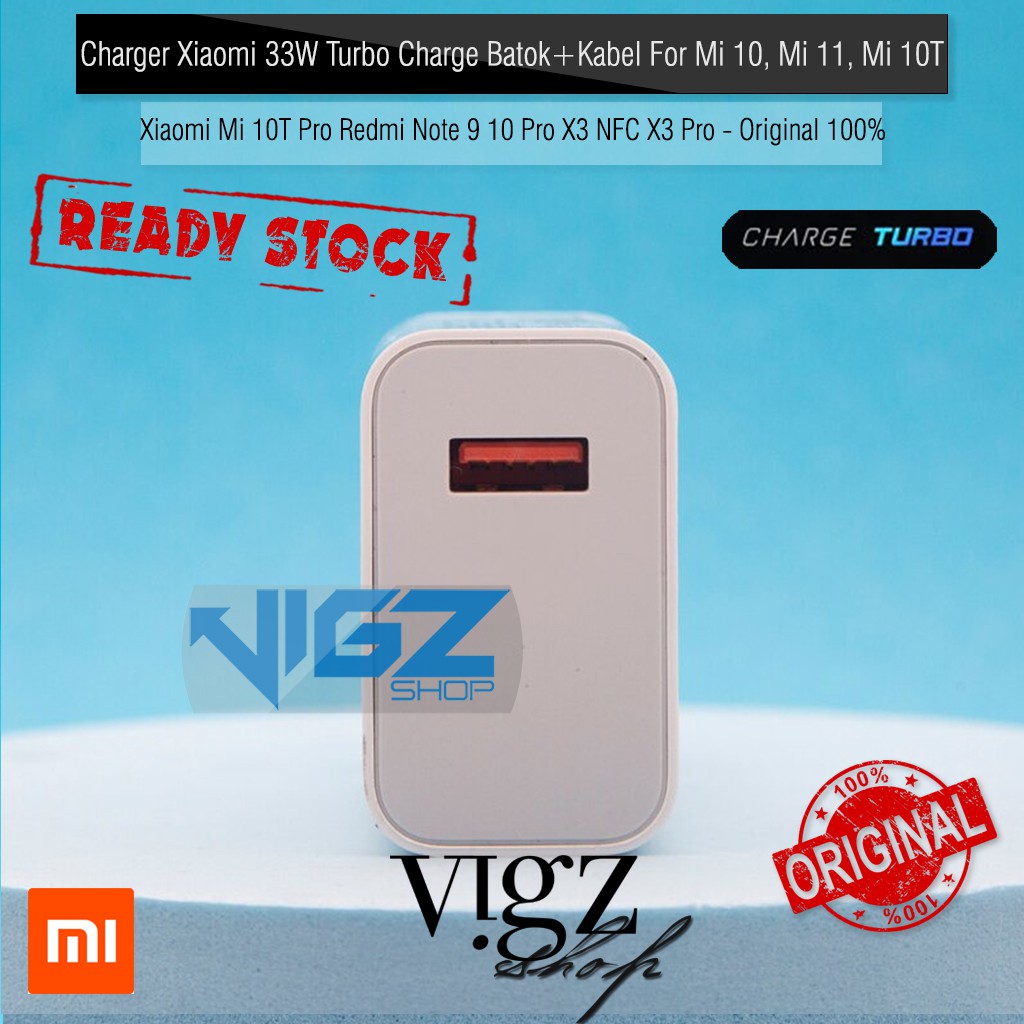 Charger Xiaomi Redmi Note 9 Pro Note 10 10 Pro F3 Mi 10T Pro Poco X3 NFC X3 Pro X5 Mi 11 Lite Poco M4 Pro Mi 10 Poco F2 Pro 33W Turbo Charge Original