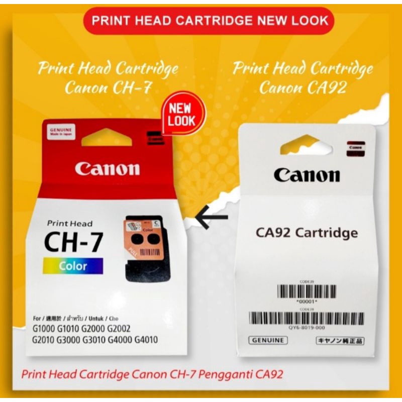 Print Head Canon BH 7 Black + CH colour 7 Original printer G1000,G2000 G3000 G,3010 ,G4000