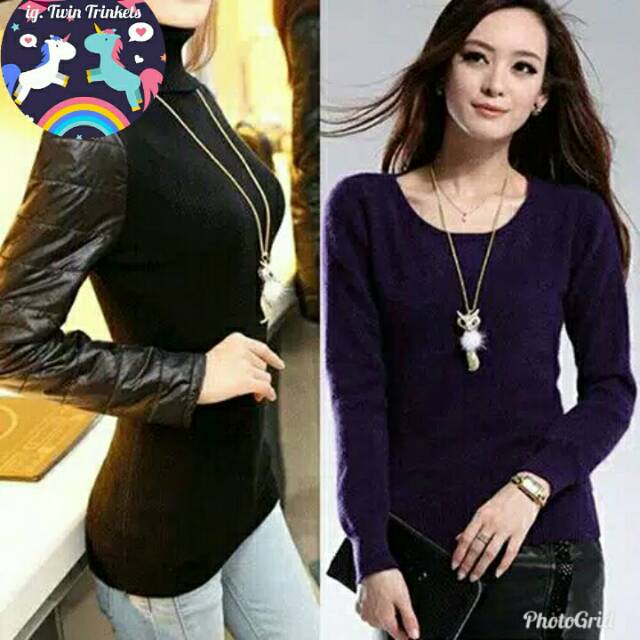 kirim dari bandung fur fox necklace